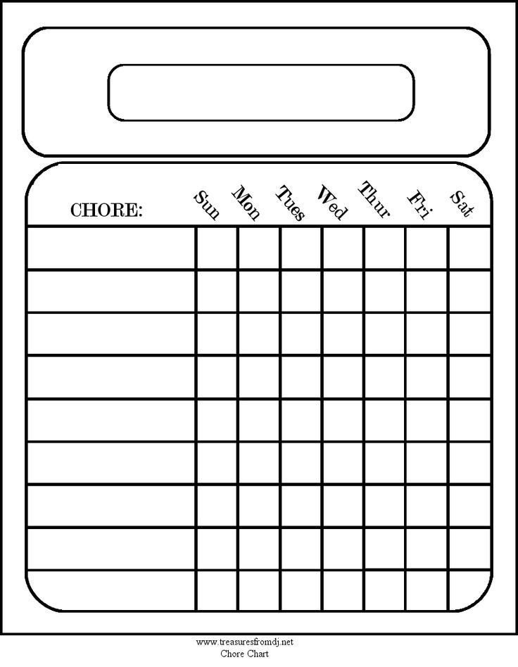 Chore Chart Templates Free Free Blank Chore Charts Templates