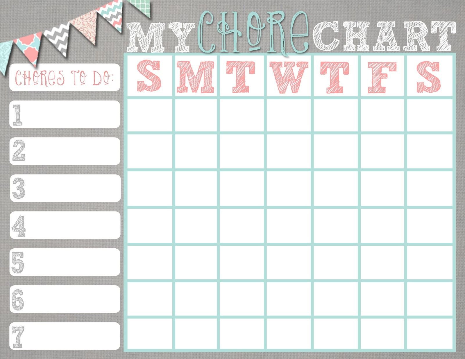 Chore Chart Templates Free Free Chore Chart Printables Boy and Girl Versions that Ll