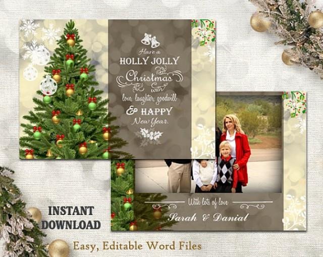Christmas Card Template Word Christmas Card Template Holiday Greeting Card
