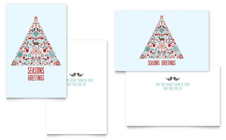 Christmas Card Template Word Holiday Art Greeting Card Template Word & Publisher