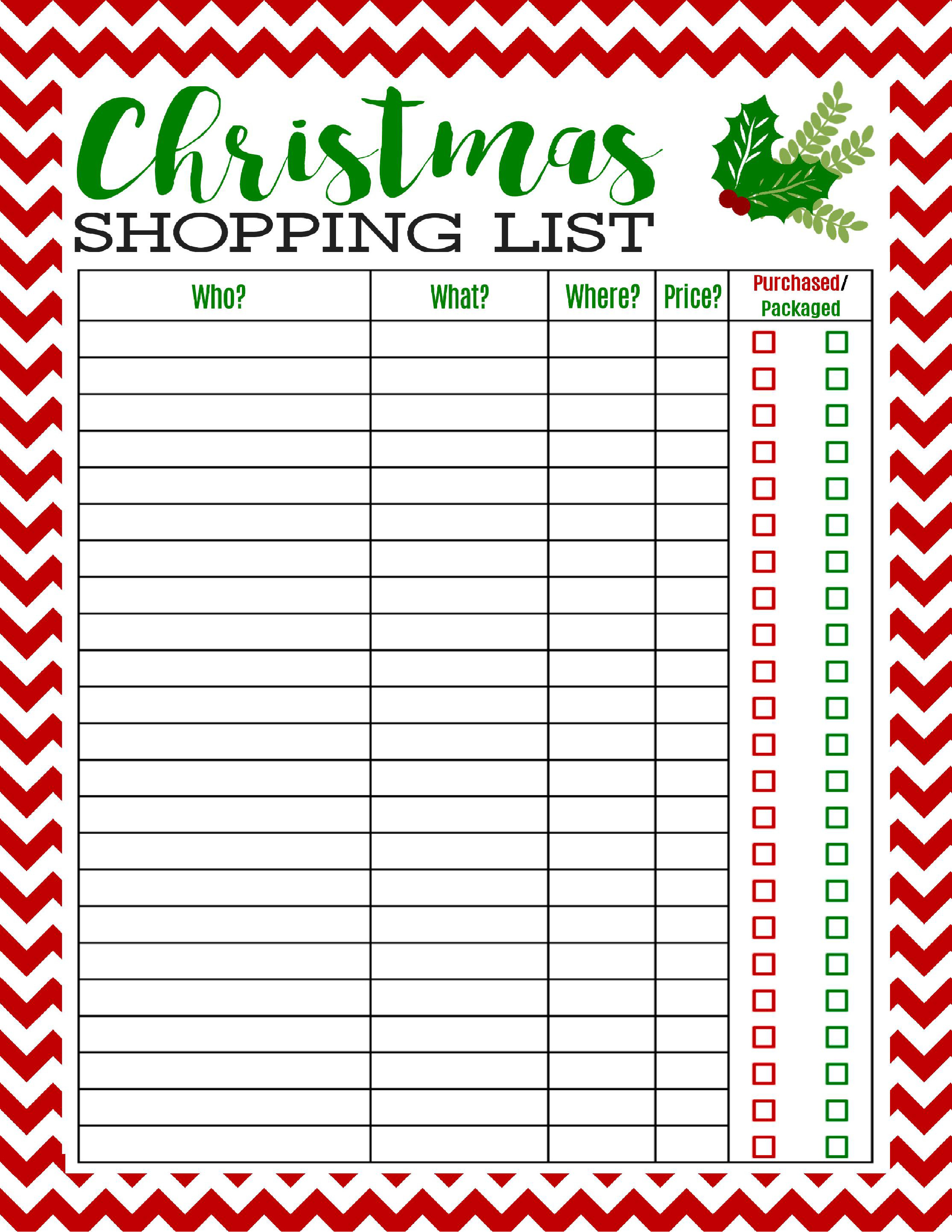 Christmas Gift List Template Freebie Printable Christmas Shopping List Mom 4 Real
