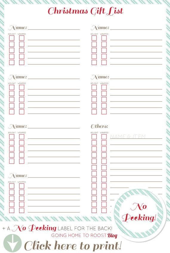 Christmas Gift Lists Templates Best 25 Christmas List Printable Ideas On Pinterest