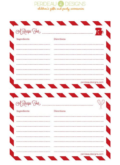 Christmas Recipe Card Template 25 Free Printable Recipe Cards Home Cooking Memories