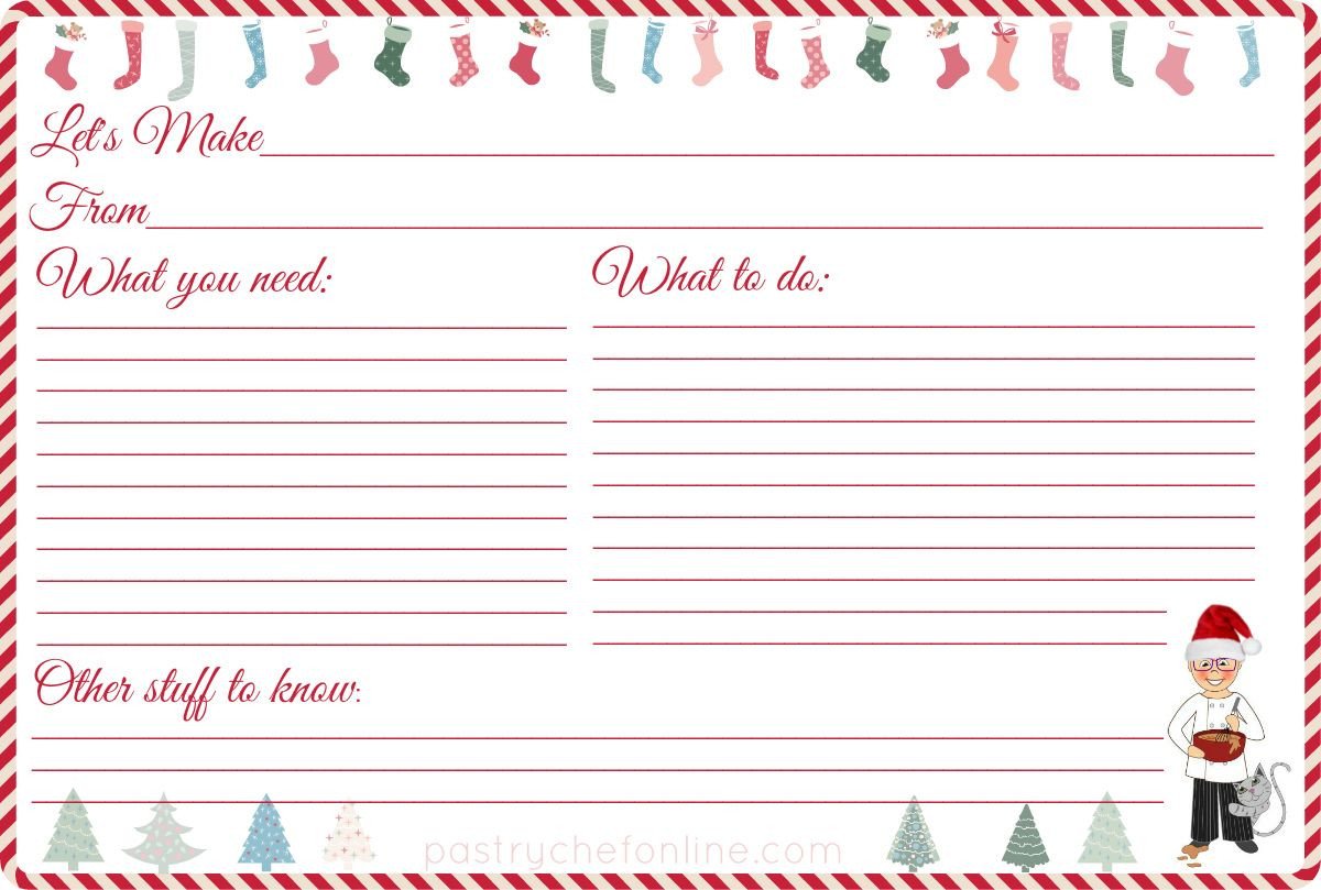 Christmas Recipe Card Template I Made these Free Printable Christmas Recipe Cards for You