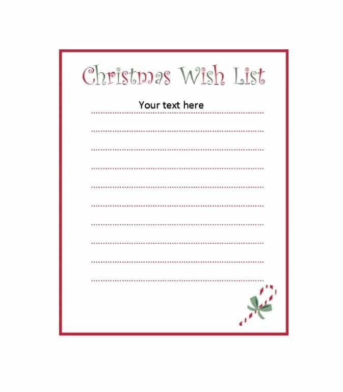 Christmas Wish List Template 43 Printable Christmas Wish List Templates &amp; Ideas