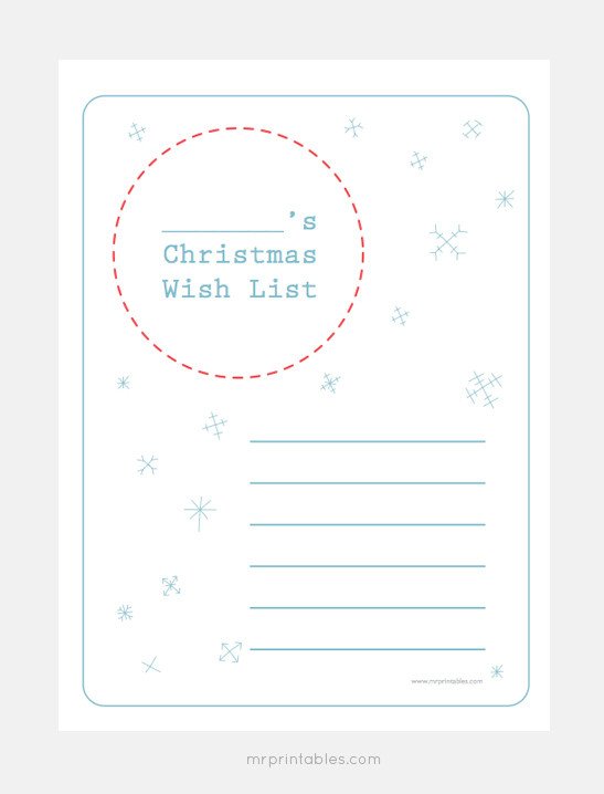 Christmas Wish List Template Christmas Wish List Templates Mr Printables