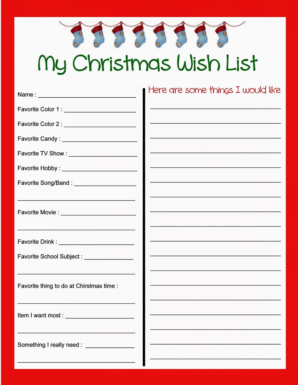 Christmas Wish List Template Stout Stop Christmas Wish List and Kids Letter to Santa