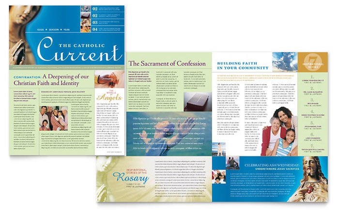 Church Bulletin Templates Microsoft Publisher Catholic Parish and School Newsletter Template Design