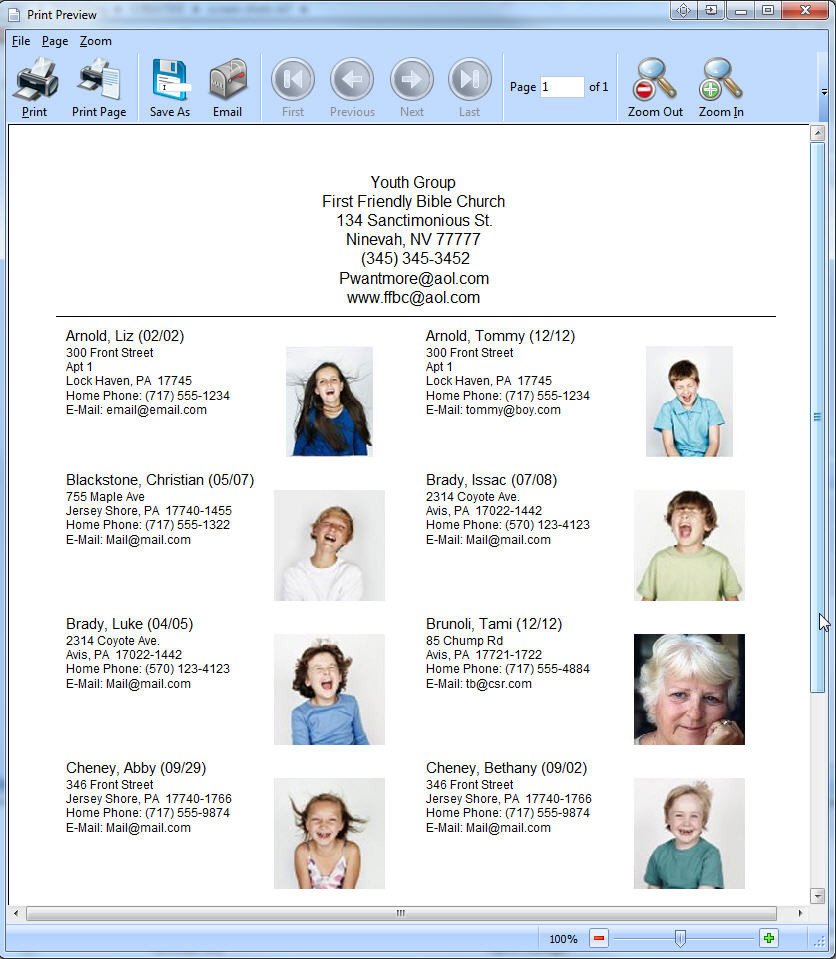 Church Directory Template with Photos More Churches Choose Servant Keeper Church software
