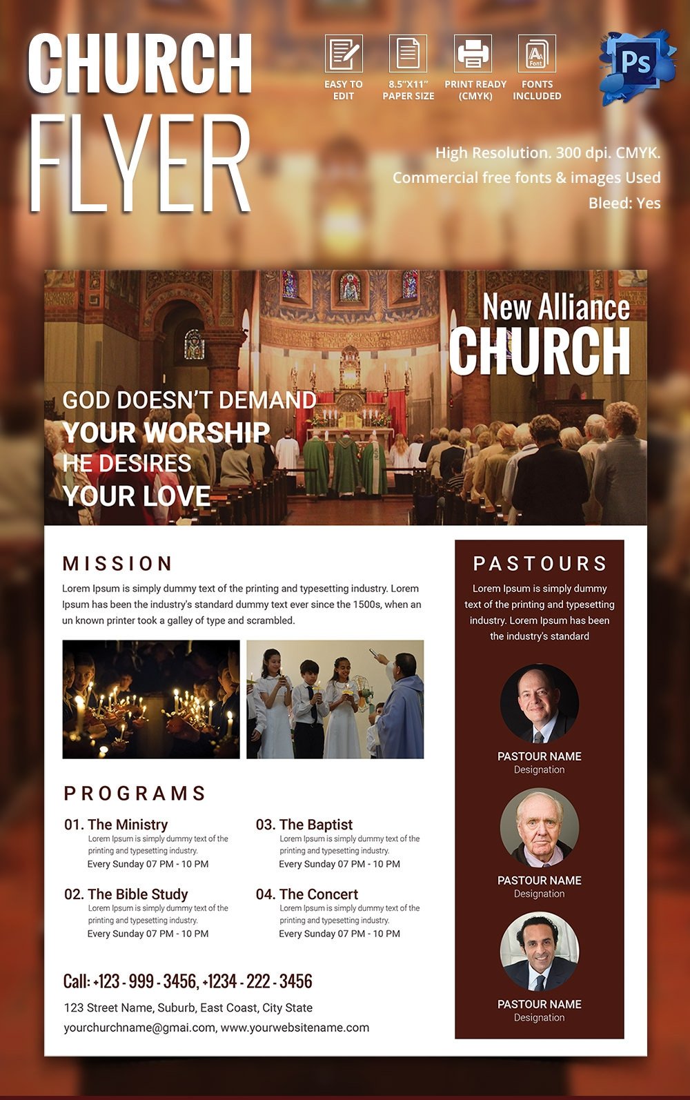 Church Flyers Templates Free Download 135 Psd Flyer Templates – Free Psd Eps Ai Indesign