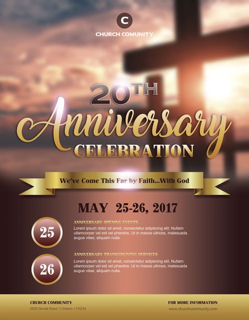 Church Flyers Templates Free Download Anniversary Celebration Free Church Flyer Template