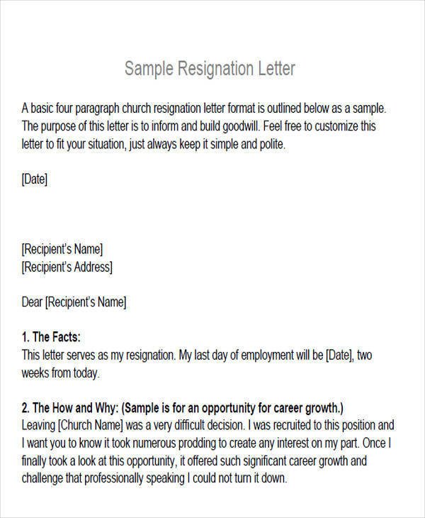 Church Membership Resignation Letter 6 Membership Resignation Letter Samples and Templates