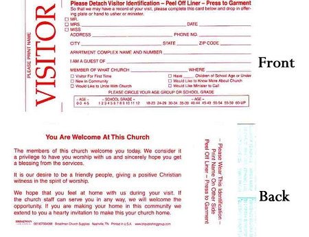 Church Visitor Card Template Word Church Visitor Information Card Template
