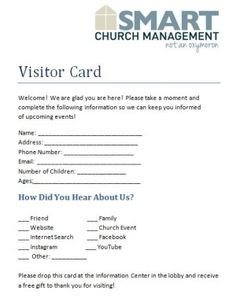 Church Visitor Card Template Word Download This Visitor Card Click the Link Below Church