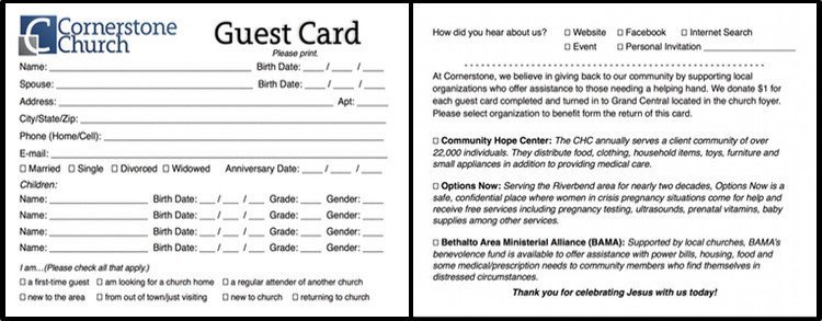 Church Visitor Card Template Word Free Church Publication Templates