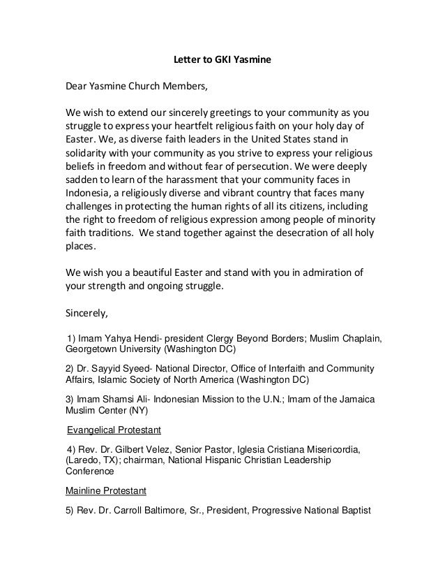 Church Welcome Letter Template Easter Letter 2013 for Yasmine Church Members