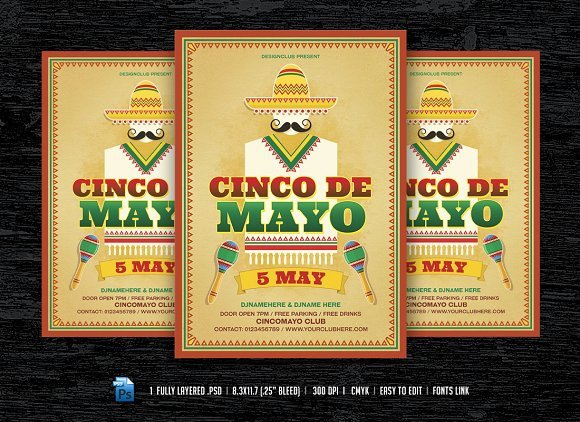 Cinco De Mayo Flyer Cinco De Mayo Flyer Flyer Templates On Creative Market