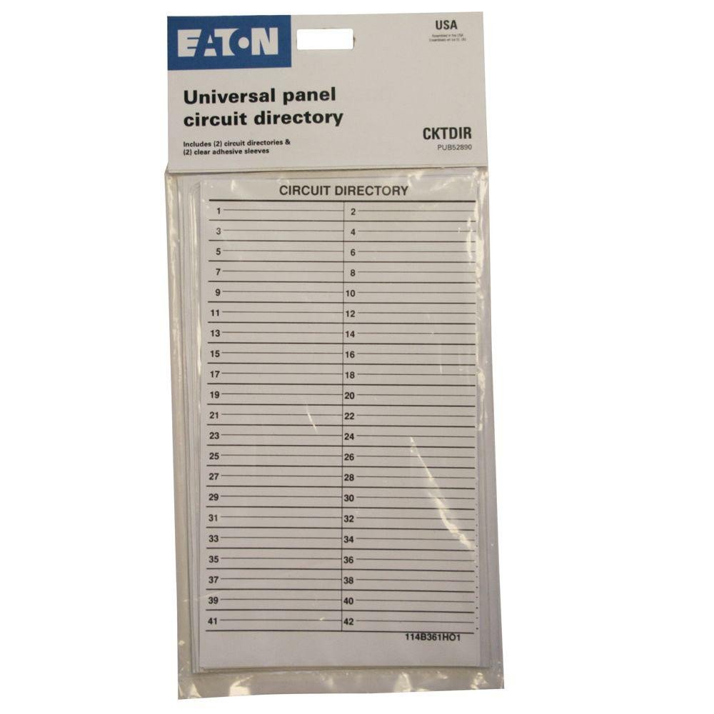 Circuit Breaker Directory Template Eaton Load Center Circuit Directory 2 Pack Cktdir the