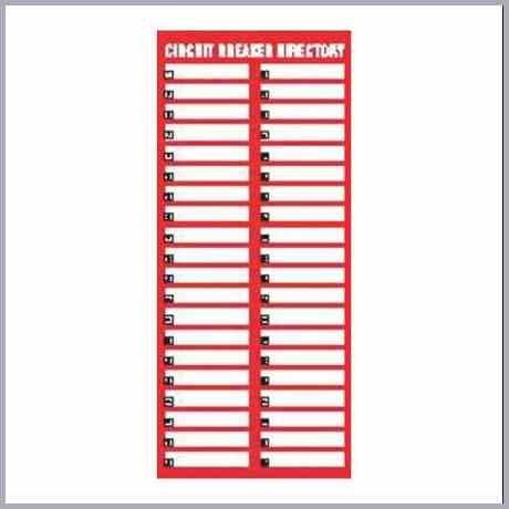 Circuit Breaker Directory Template Electrical Panel Label Template
