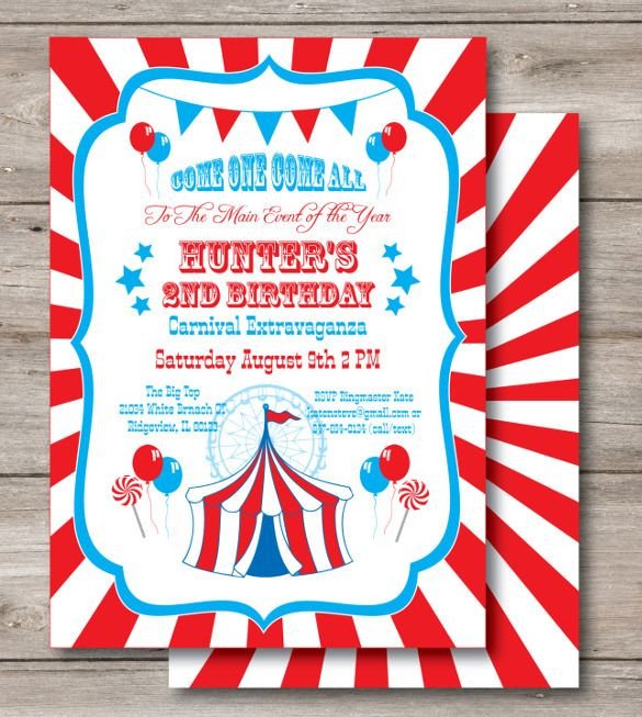 Circus Invitation Template Free 25 Best Ideas About Carnival Birthday Invitations On