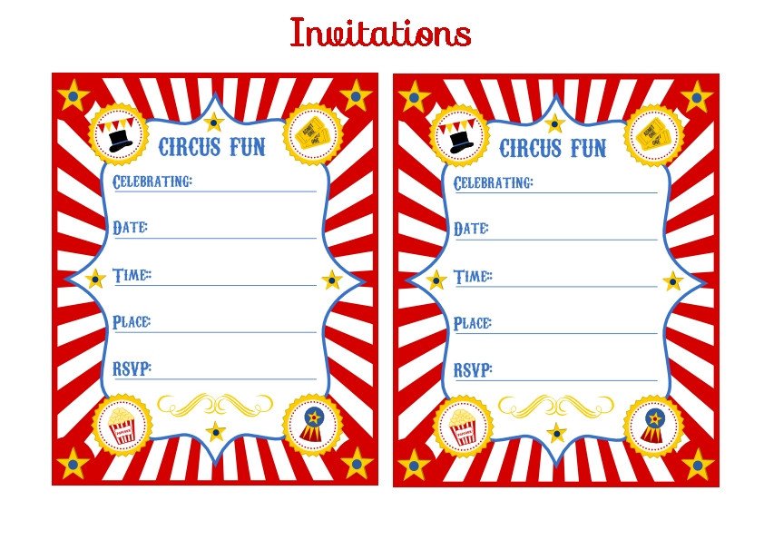 Circus Invitation Template Free Carnival Tickets Template Free Printable