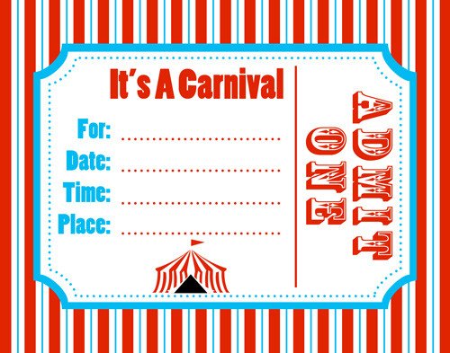 Circus Invitation Template Free Free Carnival Ticket Template Download Free Clip Art