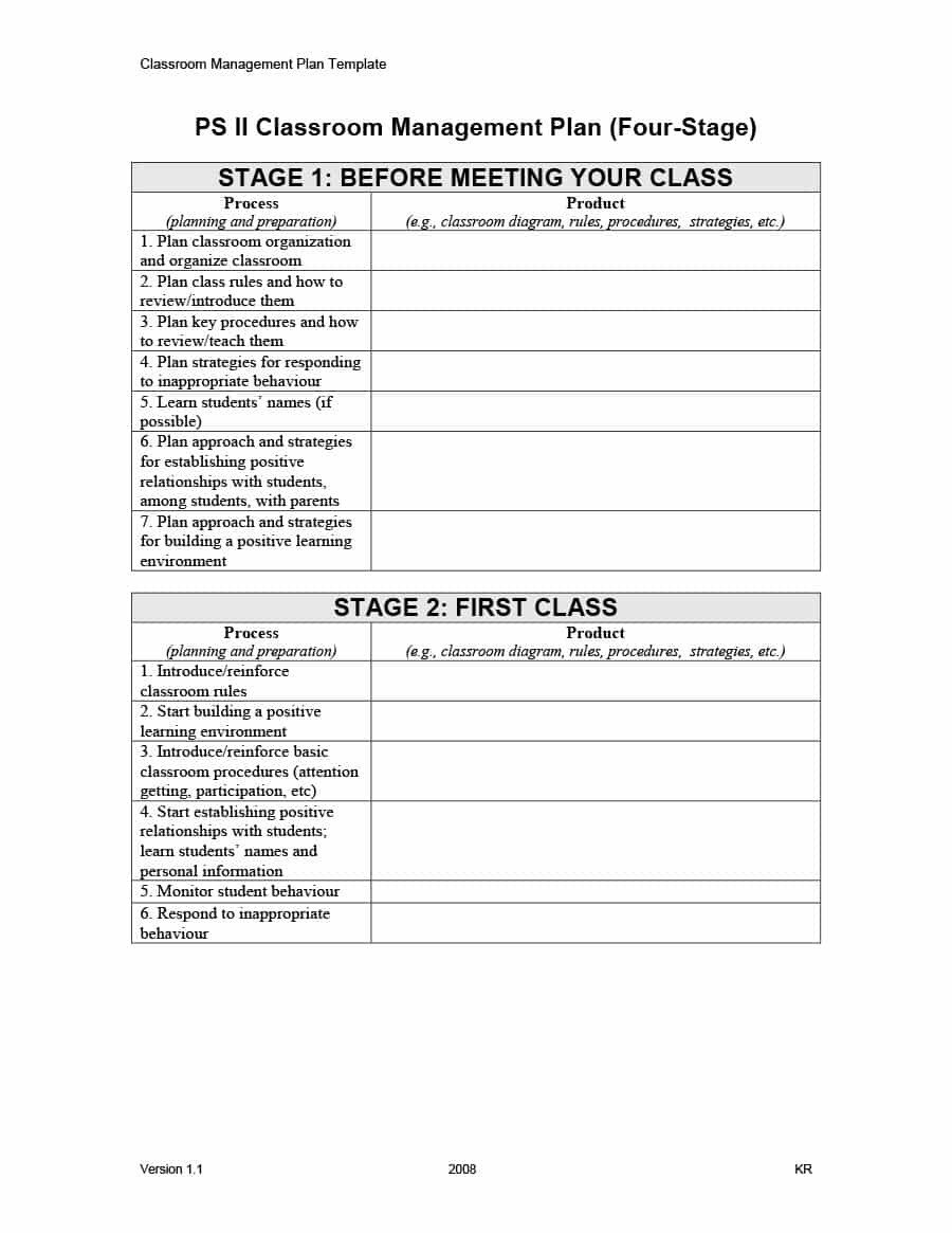 Classroom Management Plan Template Classroom Management Plan 38 Templates &amp; Examples