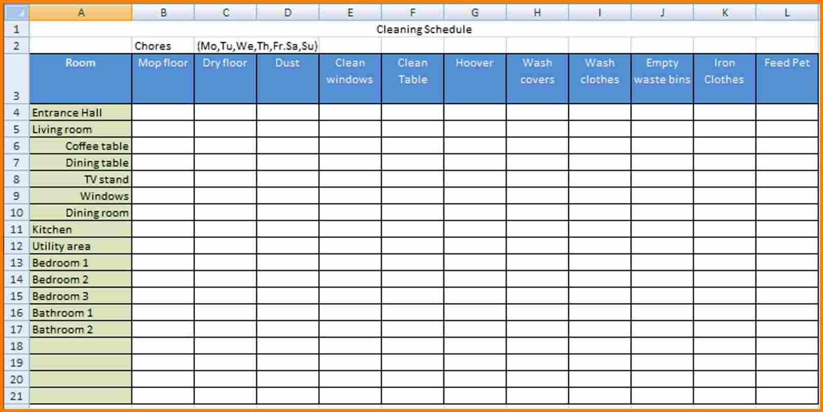 Cleaning Checklist Template Excel Cleaning Checklist Template Excel Baskanai