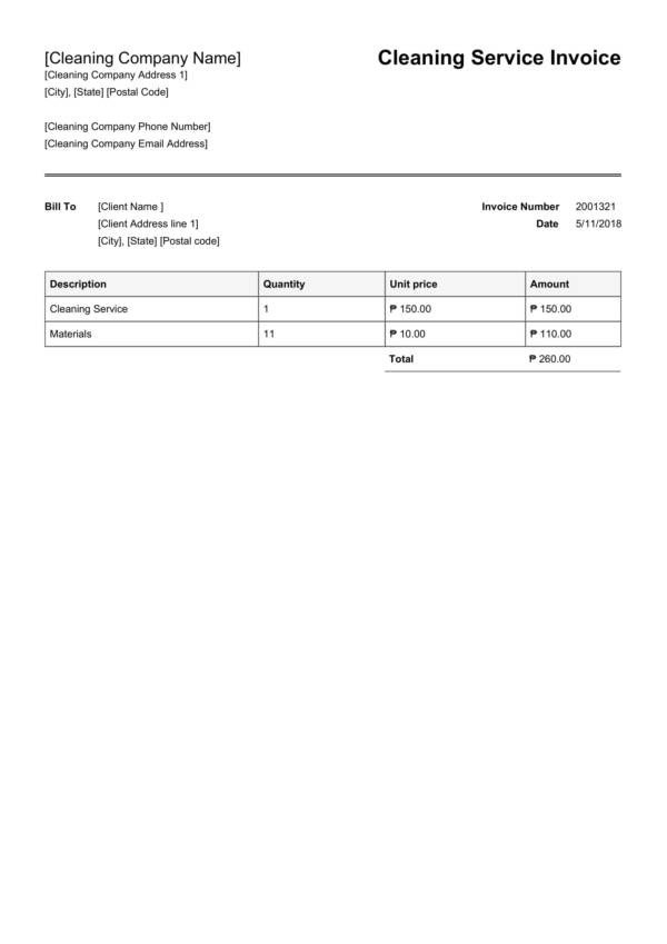 Cleaning Services Invoice Template 13 Cleaning Service Invoice Templates Pdf Word