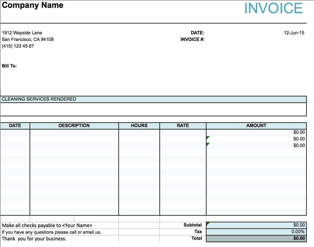 Cleaning Services Invoice Template Cleaning Service Invoice Invoice Template Ideas