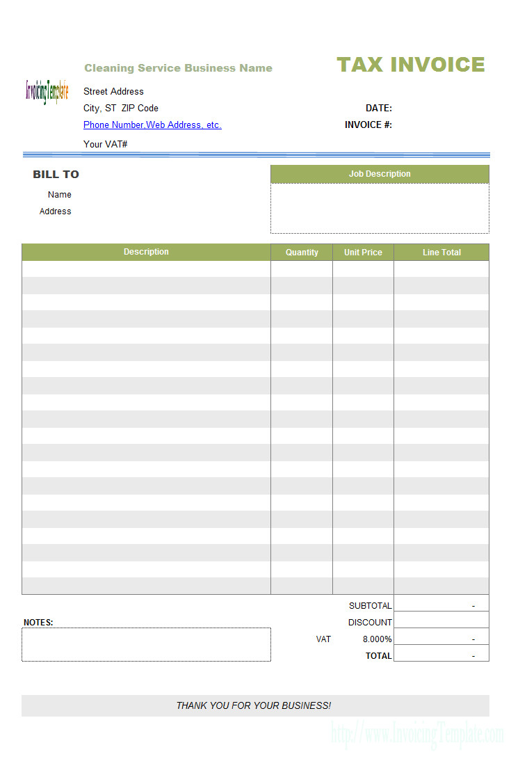 Cleaning Services Invoice Template Cleaning Service Invoice Template