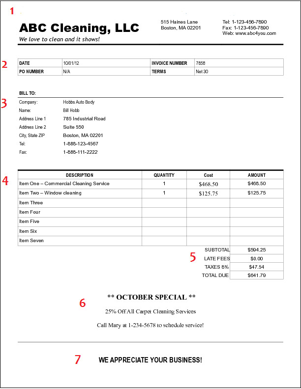 Cleaning Services Invoice Template How to Create A Cleaning Invoice for Your Business