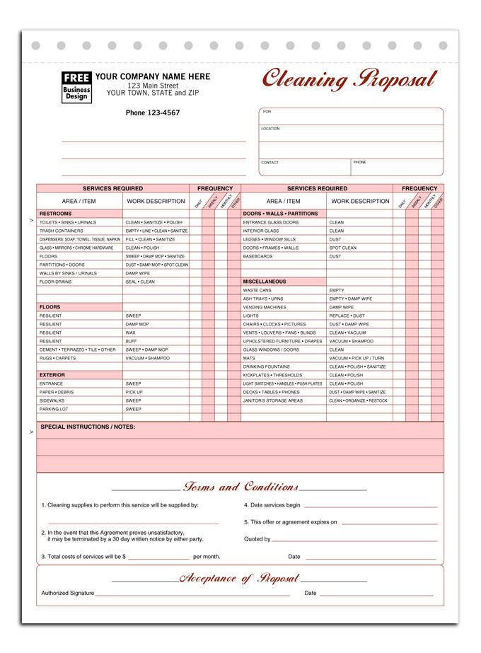 Cleaning Services Price List Template 5521 680×923 Business forms Pinterest