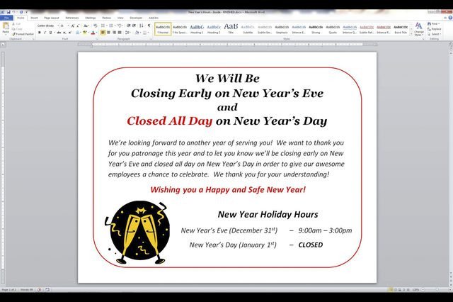 Closing Early Sign Template How to Post A Sign for the Observance Of A Holiday