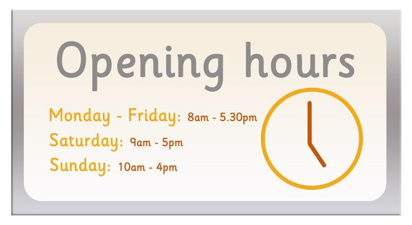 Closing Early Sign Template Opening Hours Sign