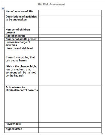 Closing Early Sign Template Risk assessment Template for Schools and Early Years