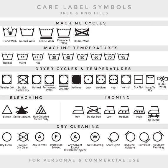 Clothing Care Label Template Care Label Clip Art Laundry Symbols Clipart Textile Care
