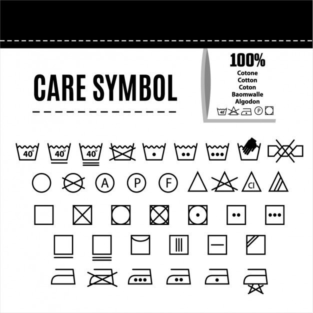 Clothing Care Label Template Clothes Care Symbols Vector