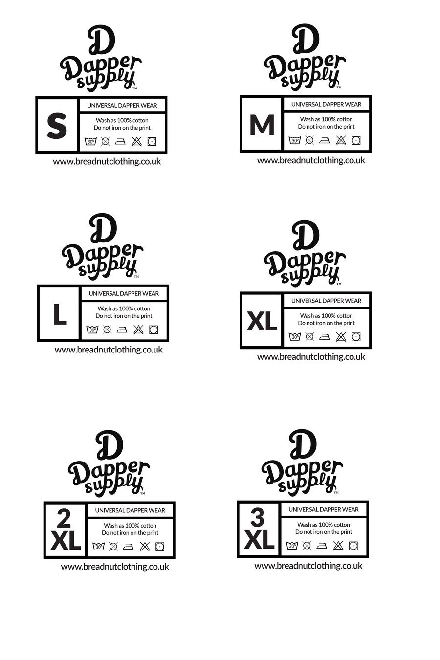 Clothing Care Label Template Entry 1 by Waqas17 for Design A T Shirt Size Labels