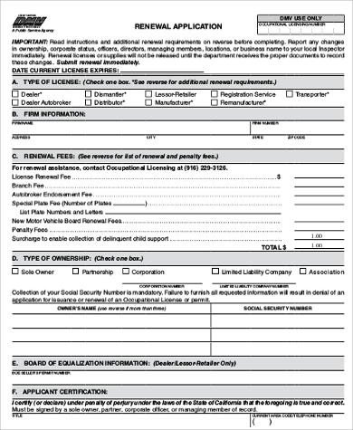 Cna License Renewal form Texas Sample Dmv Application form 9 Examples In Word Pdf