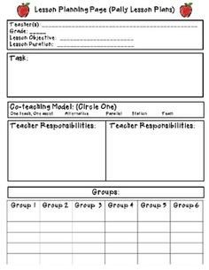 Co Teaching Planning Template 1000 Images About Co Teaching On Pinterest