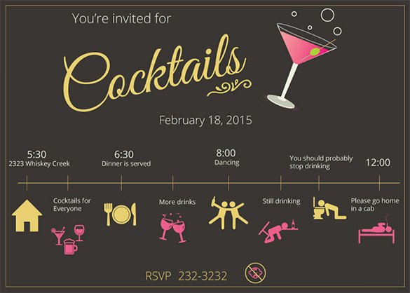 Cocktail Party Invitation Template 21 Stunning Cocktail Party Invitation Templates &amp; Designs
