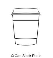 Coffee Sleeve Template Illustrator Ceramic Cup Outline Vector Vector Illustration Of Blank