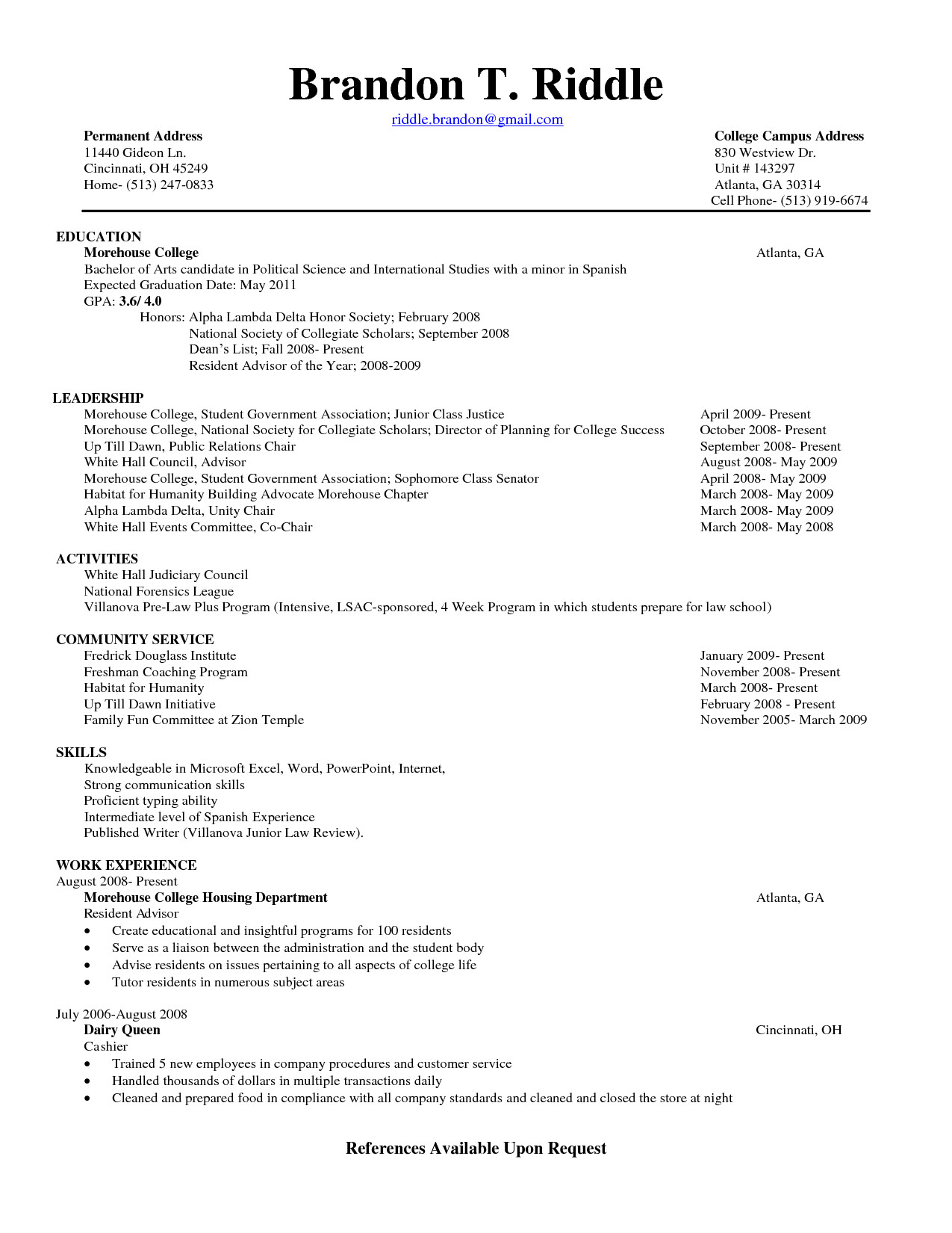 College Admissions Resume Template Pin by Jobresume On Resume Career Termplate Free
