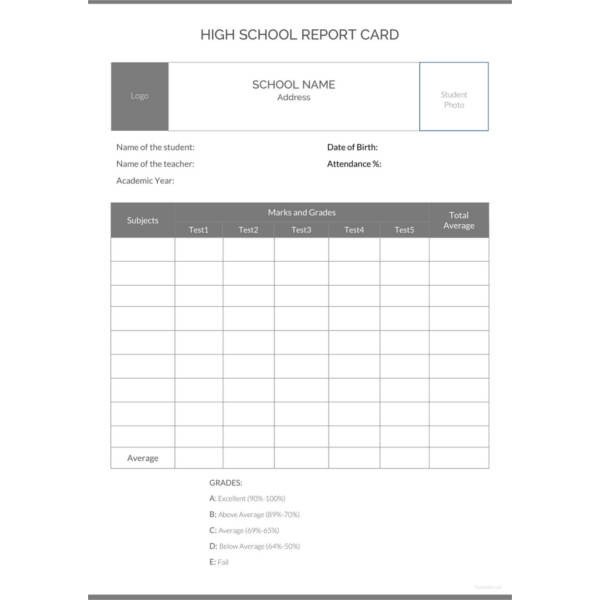 College Report Card Template 12 Report Card Template 6 Free Word Excel Pdf