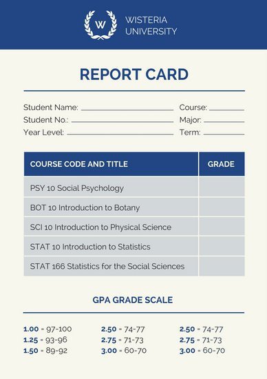 College Report Card Template College Poster Templates Canva