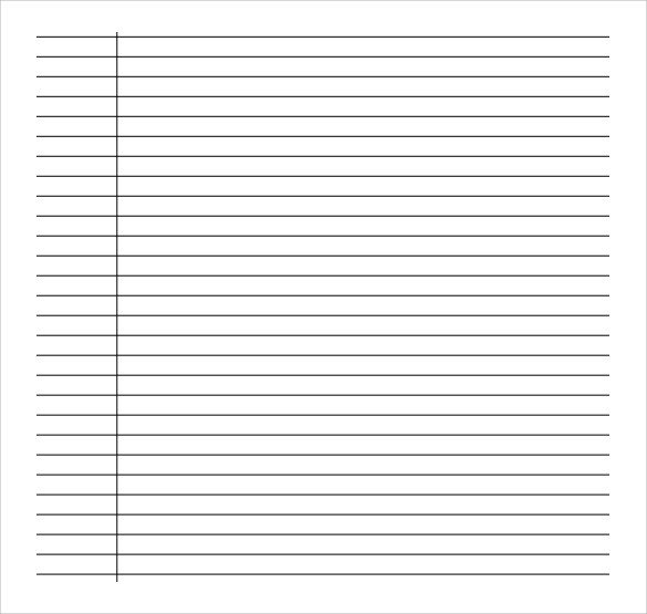 College Ruled Notebook Paper Sample College Ruled Paper Template 9 Free Documents In
