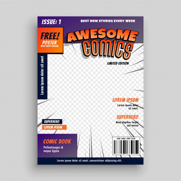 Comic Book Cover Template Stylish Ic Book Cover Page Design Template Vector
