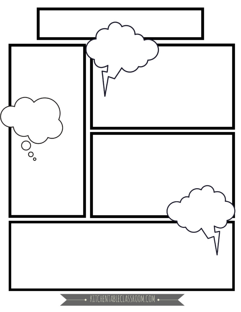 Comic Book Page Template Ic Book Templates Free Printable Pages the Kitchen