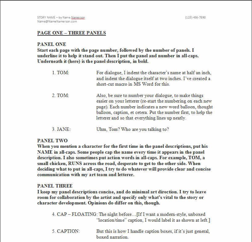 Comic Book Script Template Kenny Porter How to Easily format A Ic Book Script